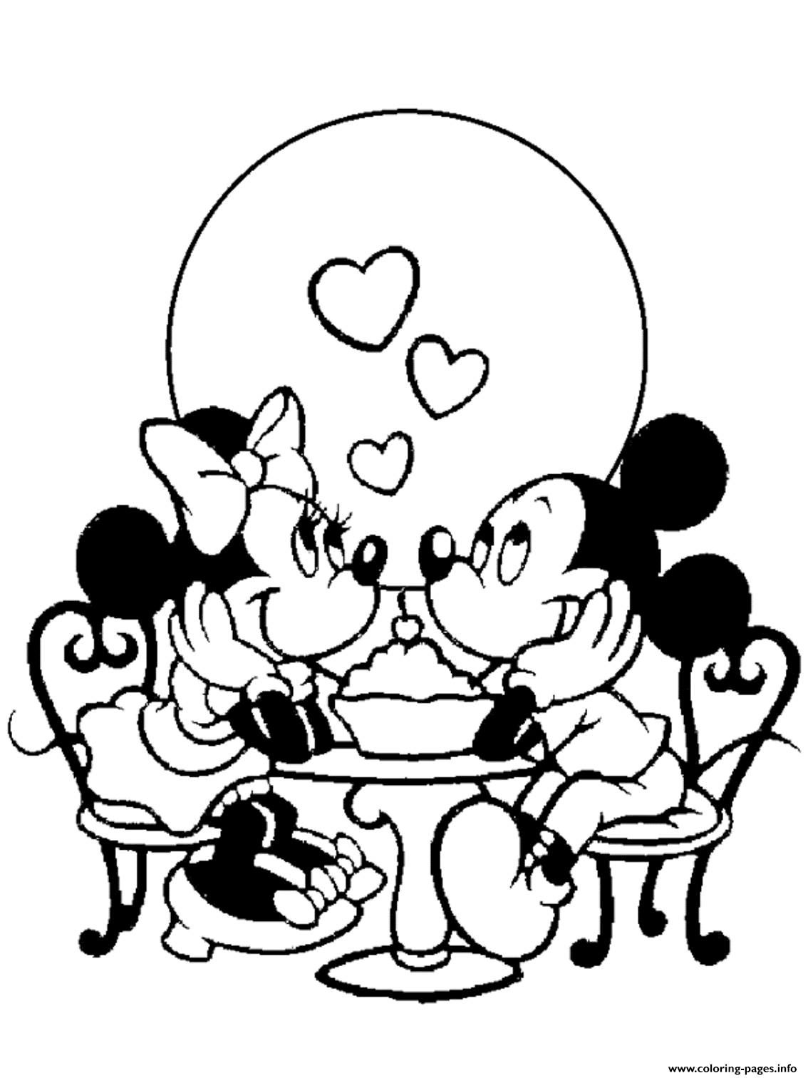 Mickey And Minnie Valentine S0266 coloring
