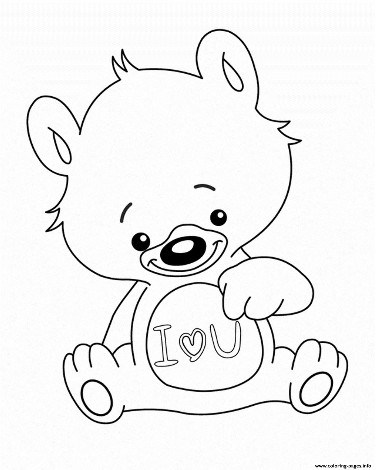 Bear I Love U Valentines Day S4f23 coloring