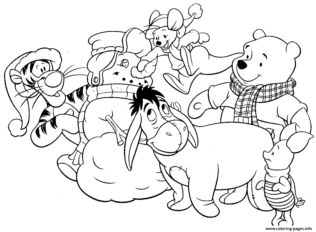 Winnie The Pooh And Snowman S To Print1c9b coloring