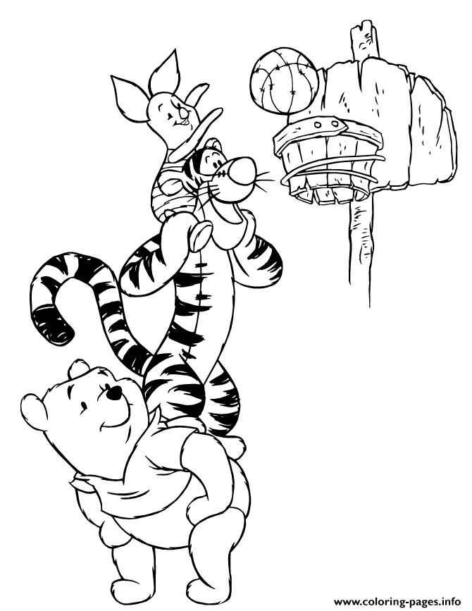 Winnie The Pooh Basketball Sf076 coloring