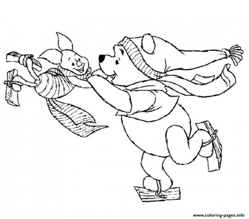 Winnie And Piglet Playing Ice Skating Winter S For Kidsad9b coloring