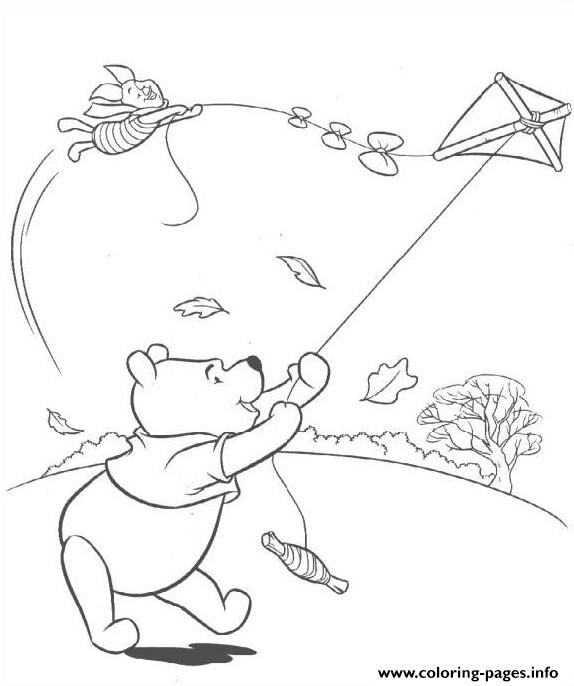 Pooh Playing Kite Page E1449386669298bc66 coloring