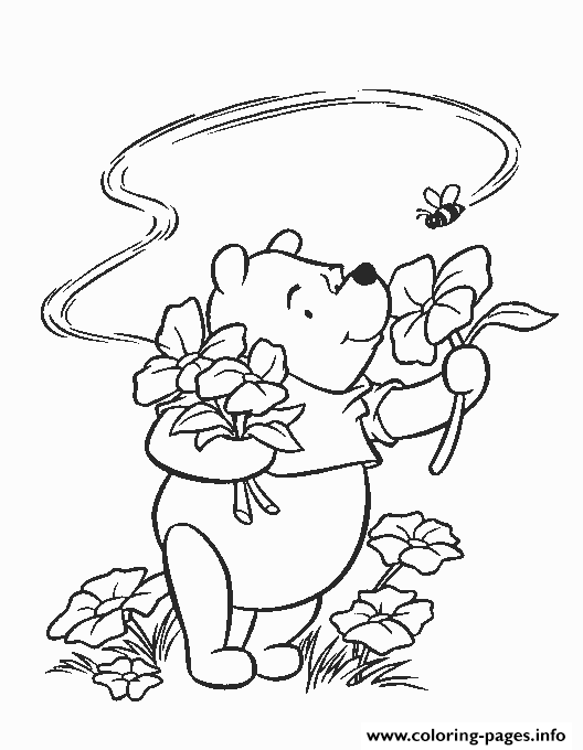 Pooh Holding Flowers Page411b coloring