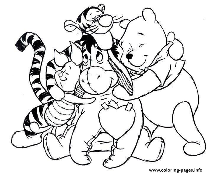 Pooh And Friends Hugging Each Other23a1 coloring