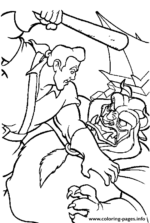 Gaston Wants To Punch Beast Disney Princess D058 coloring