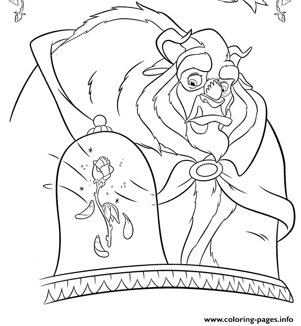Beast Looking At The Rose Disney Princess 39d4 coloring