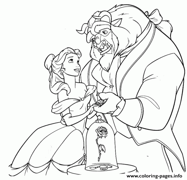 Beast Loves Belle Disney Princess D75f coloring