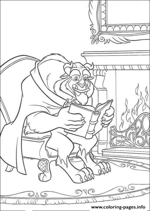Beast Reading By The Fire Disney Princess 6dc2 coloring