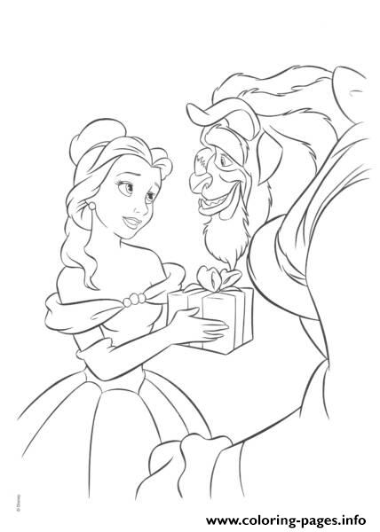 Belle Gives Beast Present Disney Princess 8d8e coloring