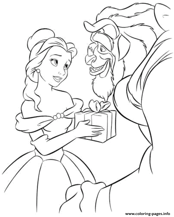 Beast Got Present From Belle Disney Princess 5f5a coloring