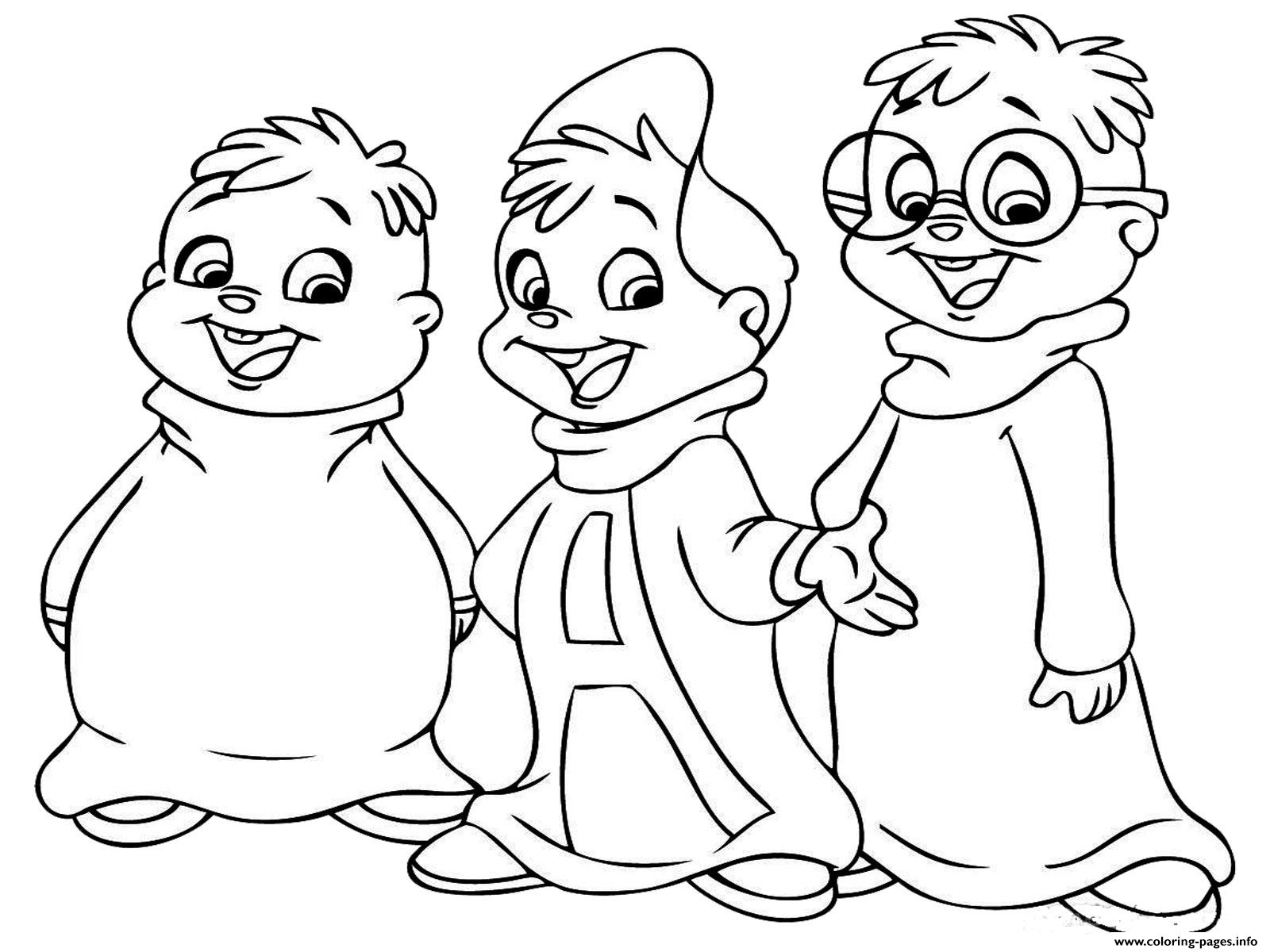 Alvin And Chipmunks S For Print45ae Coloring Pages Printable