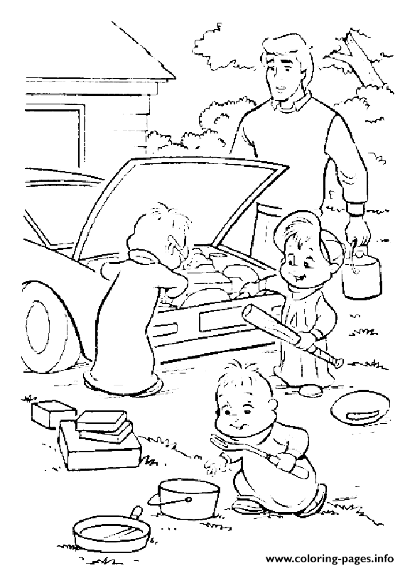 Alvin And The Chipmunks Colouring Pictures For Kids90b6 coloring