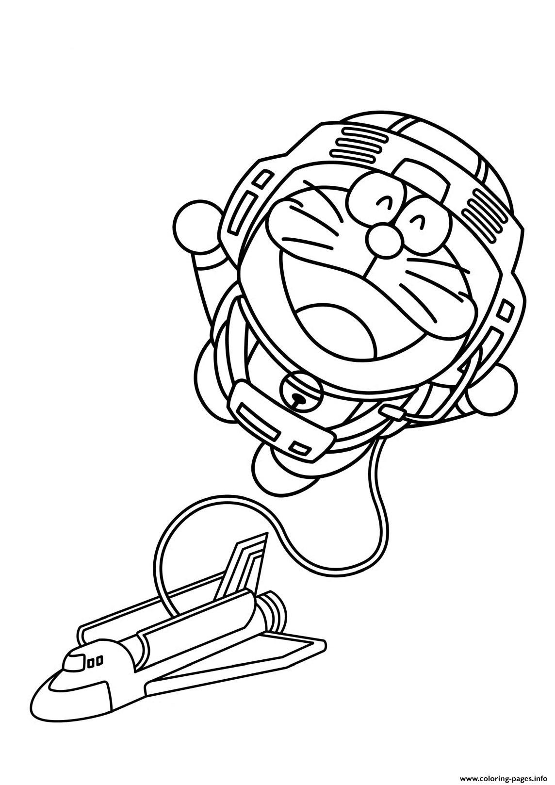 Doraemon And Space Ship 5bbe Coloring Pages Printable