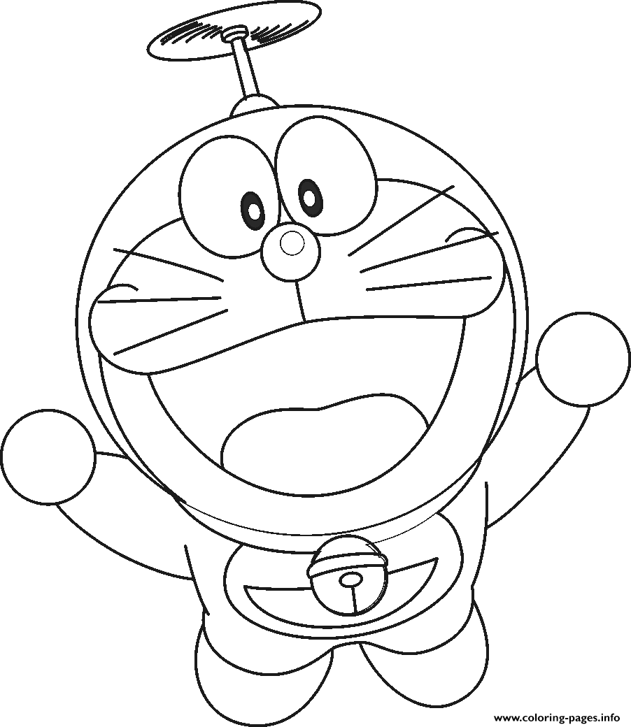 Download Flying Doraemon Cartoon S4b37 Coloring Pages Printable