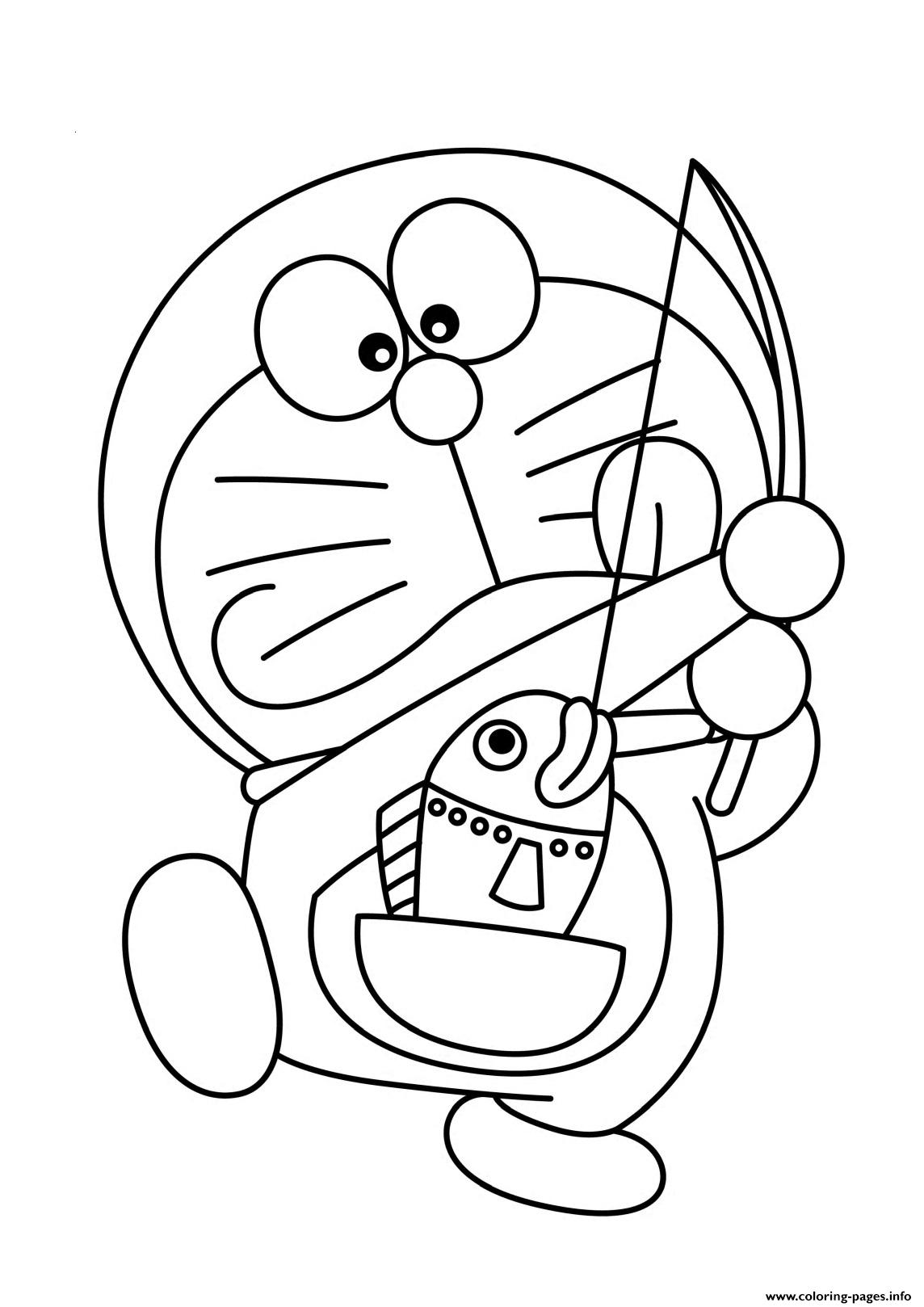 Doraemon Fishing From His Pocket503c Coloring page Printable