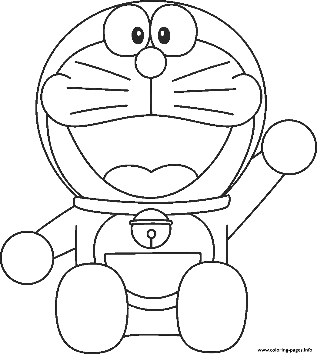 Smiling Doraemon Coloring Pages Freed20a Coloring page Printable