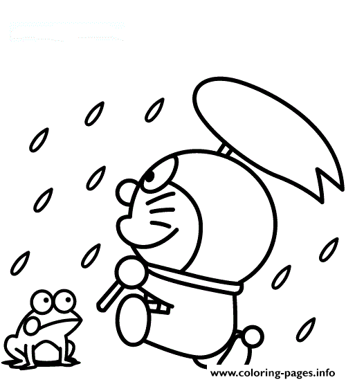 Download Doraemon In A Rainy Day Fdce Coloring Pages Printable