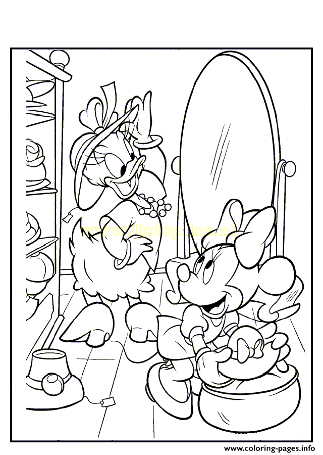 Daisy And Minnie In A Store Disney S10c6 Coloring Pages