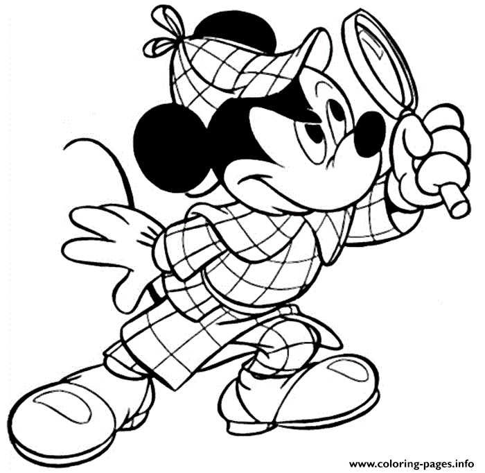 Mickey Is A Detective Disney 737a coloring