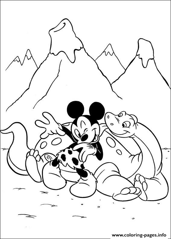 Mickey In Pre Historic Age Disney C16a coloring