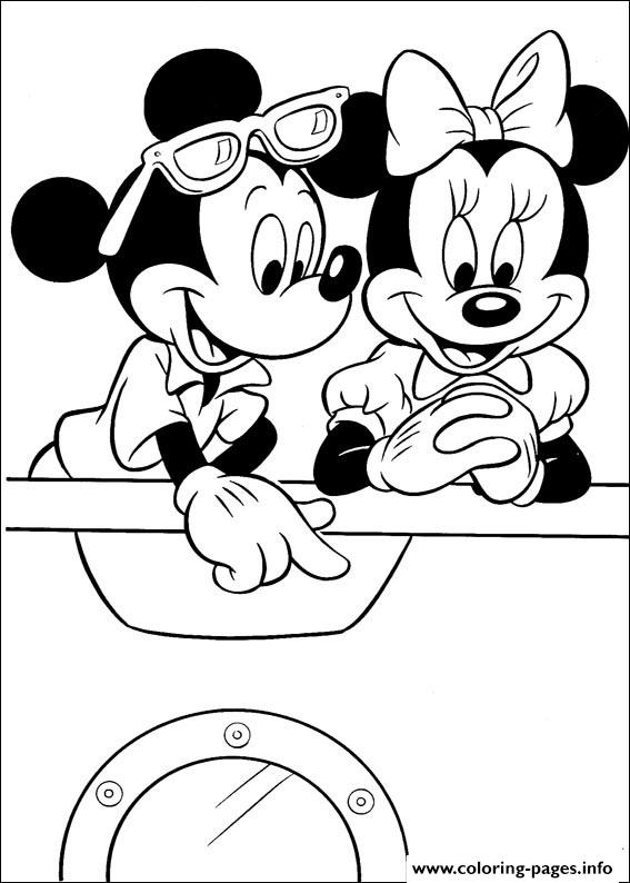 Mickey And Minnie On Ship Disney 8774 coloring