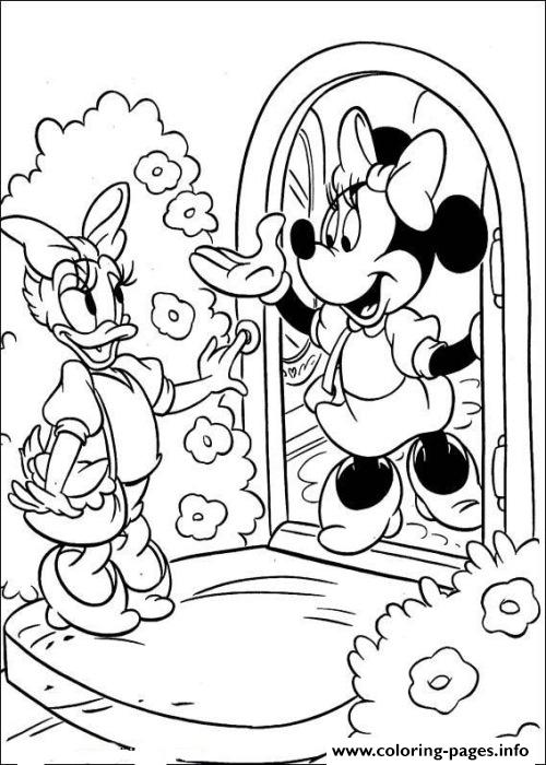 Minnie Lets Daisy In Disney 0a96 Coloring Pages Printable