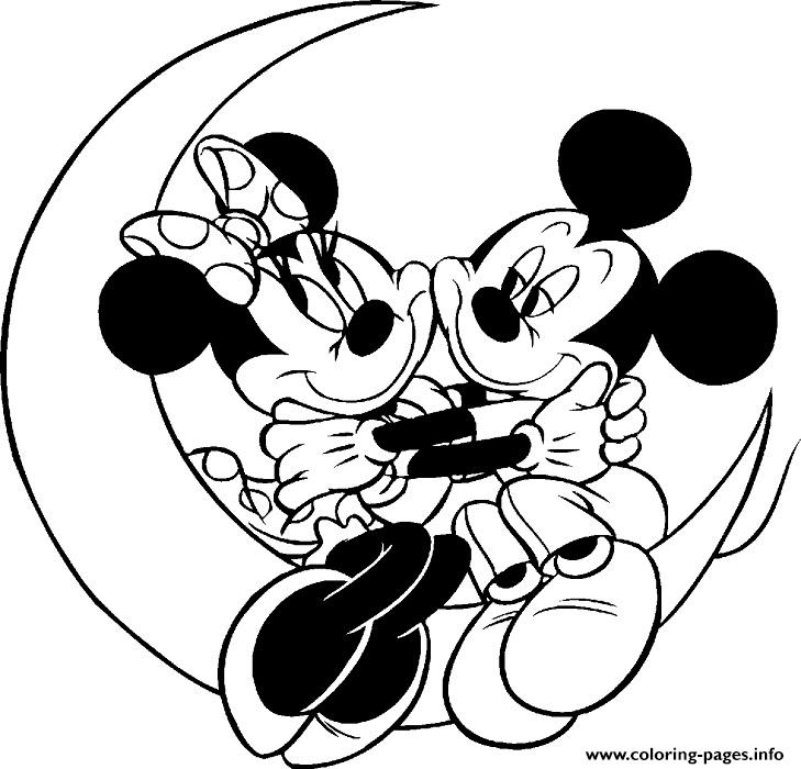 Minnie And Mickey On Moon Disney 8410 coloring