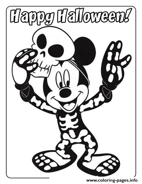 Mickey In Skull Shirt Disney B645 coloring