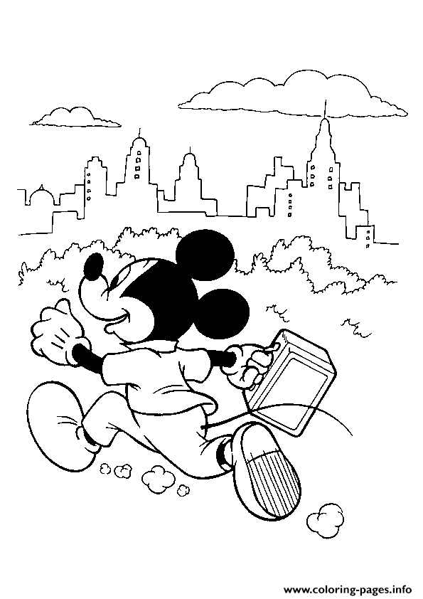 Mickey Run To Work Disney 8c9b coloring