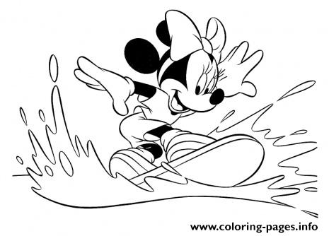 Minnie Water Boarding Disney 784b coloring