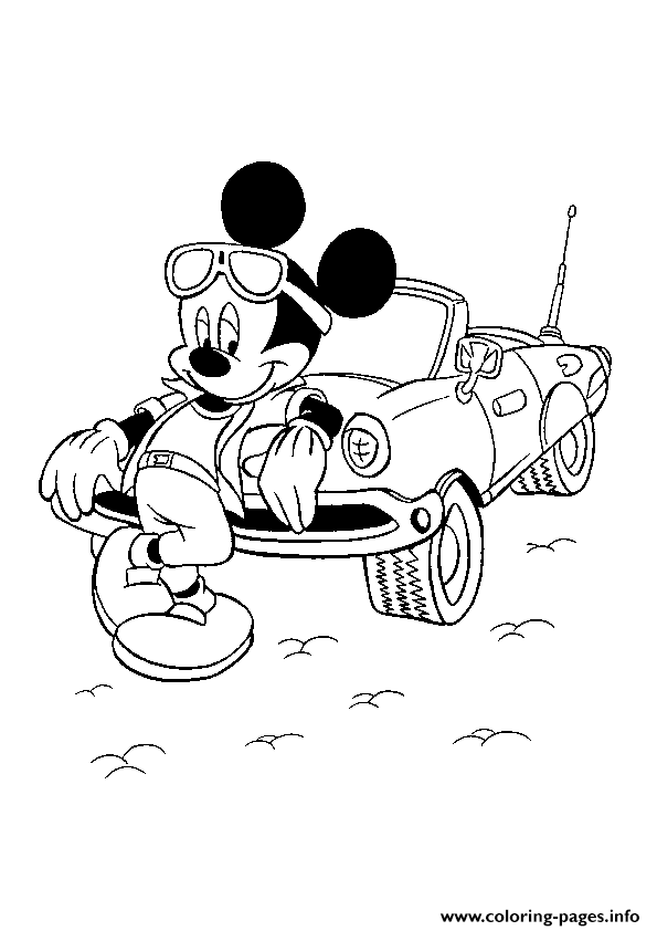 Mickey And His Car Disney 1837 Coloring page Printable