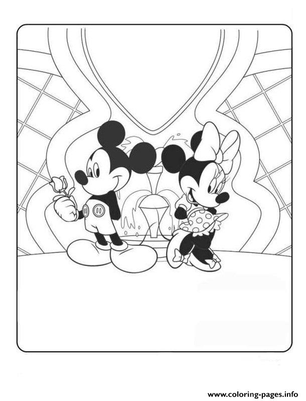 Download Mickey And Minnie In Love Disney De3f Coloring Pages Printable