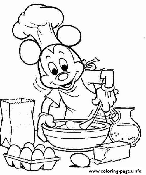 Mickey Making Cake Disney Dea7 coloring