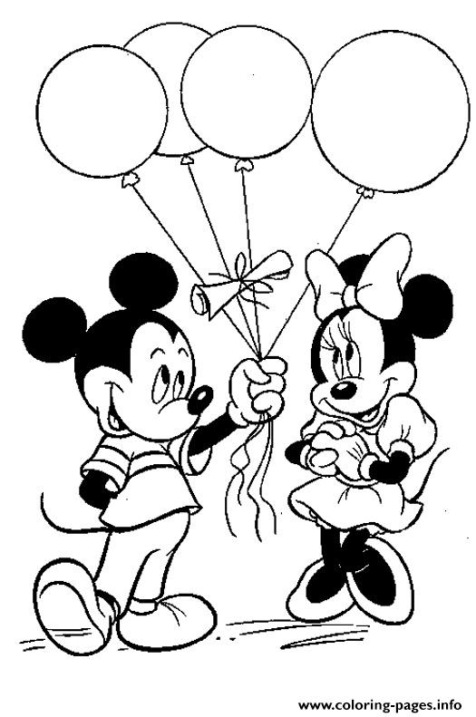Minnie Got Balloons From Mickey Disney 2fe9 coloring