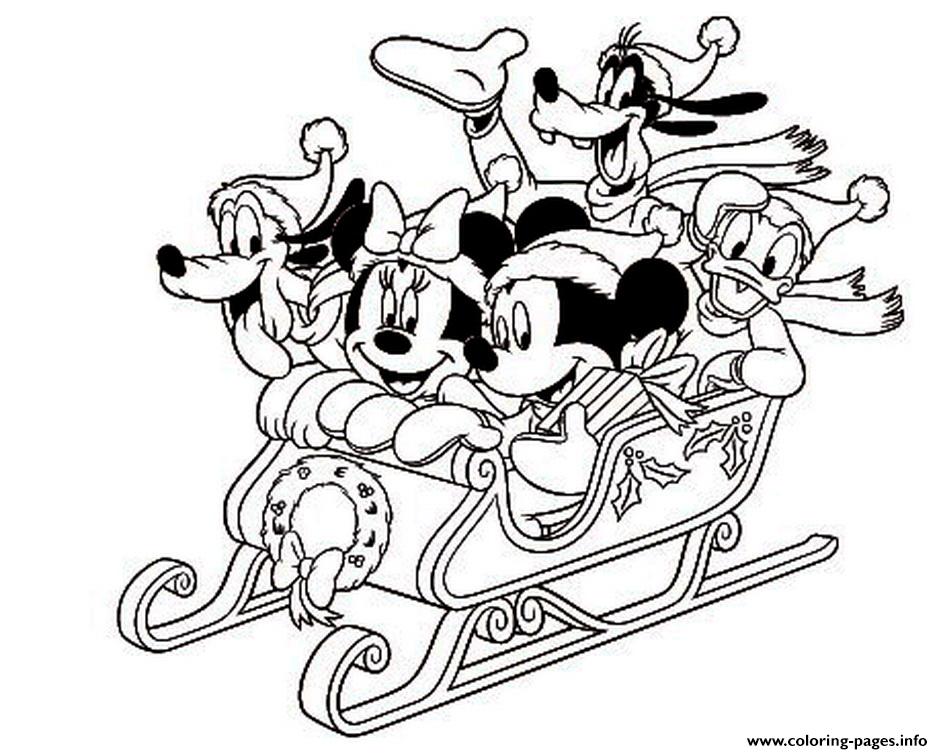 Mickey And Friends In Winter Disney 6bb3 Coloring page Printable