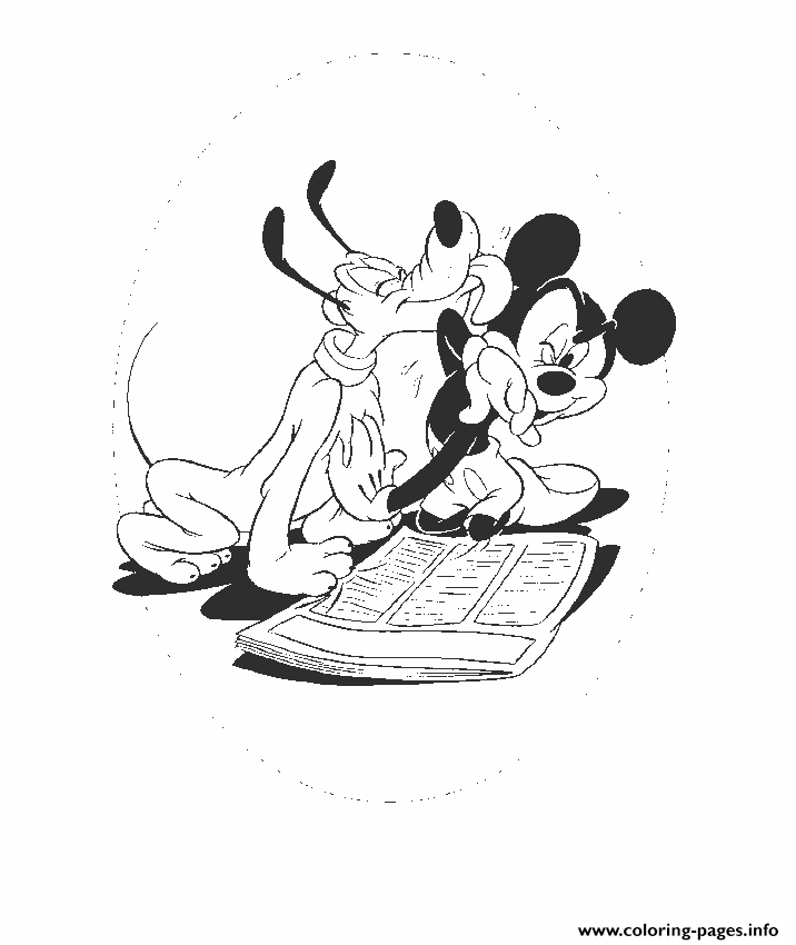 Mickey Licked By Pluto Disney 1060 coloring