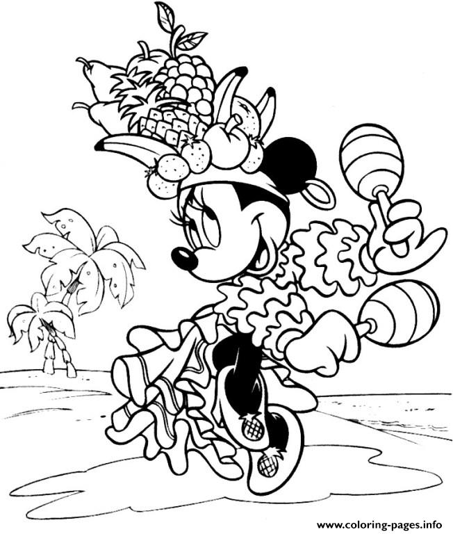 Minnie Doing Fruit Salsa Disney 164e coloring