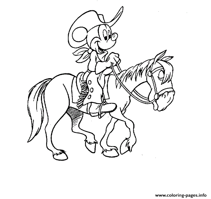 Mickey On Horse Disney 161e coloring