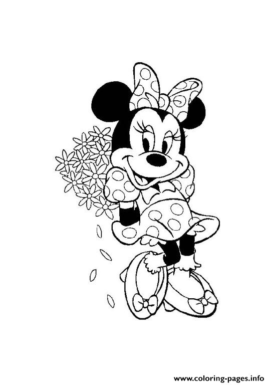 Minnie And Bunch Of Flowers Disney 451b coloring