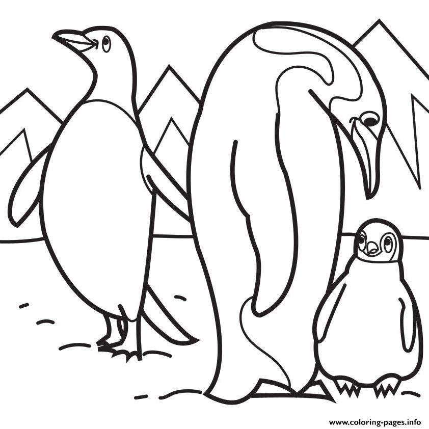 Penguin Family 73b8 Coloring Pages Printable