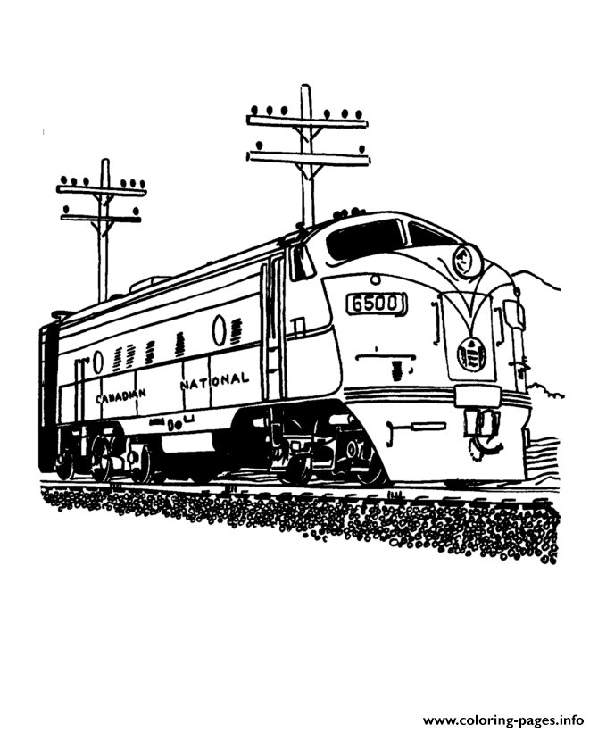 Canadian National Train 4fed Coloring Pages Printable