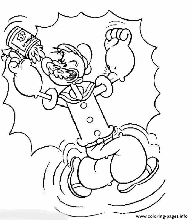 Popeye Having Spinach 8886 coloring