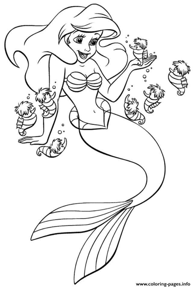 Ariel And Small Friends Disney Princess S0c4e coloring