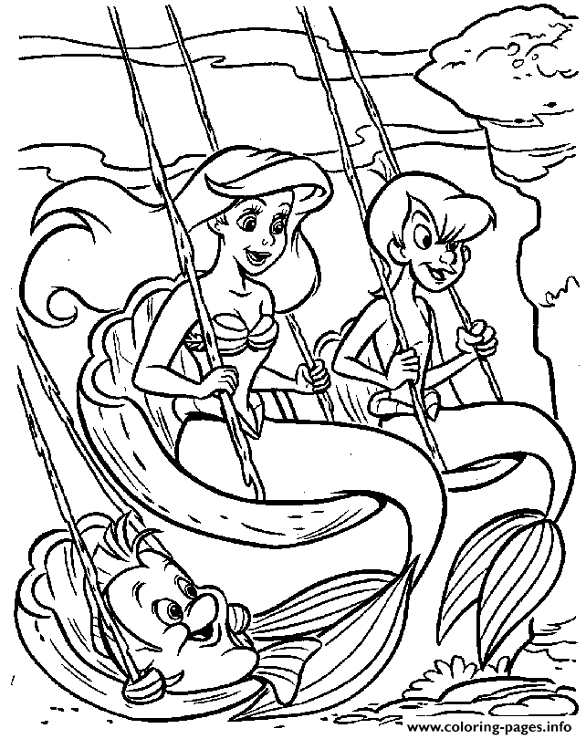 Ariel In Swing Under Water Disney Princess S8725 coloring