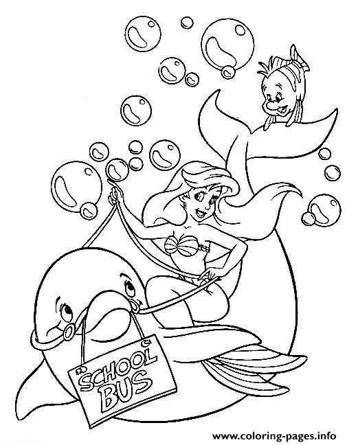Ariel Rides A Dolphin Disney Princess Sb522 coloring