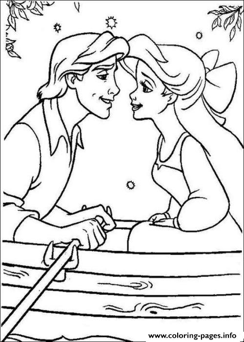 Romantic Dinner Between Ariel And Eric Little Mermaid C98b coloring
