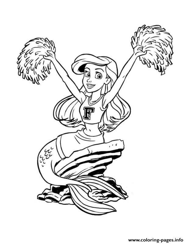 Ariel As Cheerleader Disney Princess Sf725 coloring