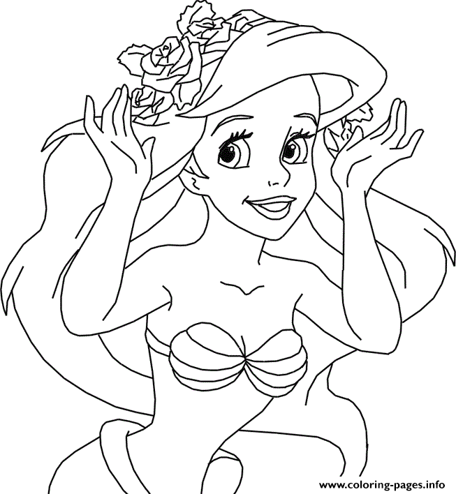 Ariel With Flower Crown Disney Princess S99a7 coloring