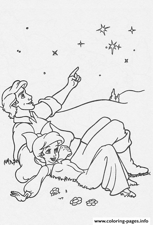 Ariel And Eric Looking At The Stars Disney Princess S2baf coloring