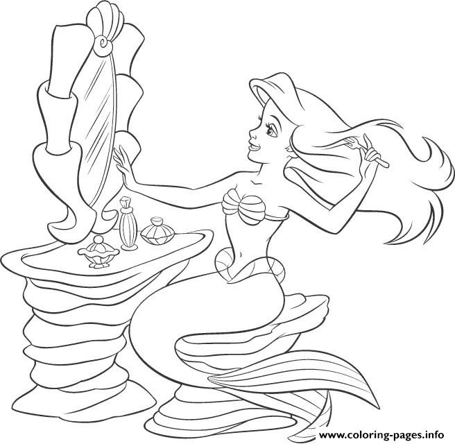 Ariel Putting Make Up On Disney Princess See33 coloring